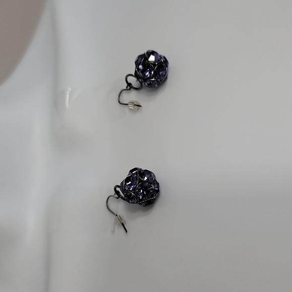Rhinestone Cluster Earrings - Picture 2 of 6